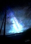  alu.m_(alpcmas) highres lamppost night night_sky no_humans original outdoors power_lines signature sky sky_focus star_(sky) starry_sky utility_pole 