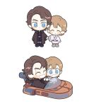  2boys anakin_skywalker blonde_hair blue_eyes blush_stickers father_and_son happy holding_hands luke_skywalker multiple_boys scar scar_across_eye science_fiction skdlfjgrp star_wars star_wars:_a_new_hope star_wars:_revenge_of_the_sith tears time_paradox x-34_landspeeder 