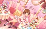 blush brown_eyes brown_hair dress honda_mio idolmaster_cinderella_girls_starlight_stage short_hair smile valentine