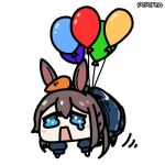 1girl amiya_(arknights) animated_gif arknights balloon carrot floating rabbit_ears scared seseren tearing_up
