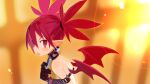  1girl arm_strap black_gloves choker demon_girl demon_wings disgaea disgaea_d2 earrings etna_(disgaea) flat_chest game_cg gloves harada_takehito highres jewelry long_hair looking_at_viewer non-web_source official_art open_mouth photoshop_(medium) pointy_ears red_eyes red_wings redhead skull_earrings solo twintails upper_body wings 