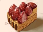  food food_focus fruit fruit_tart hakuurei_amano highres no_humans original pie pie_slice shadow signature strawberry strawberry_tart tart_(food) 