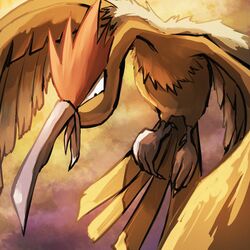  absurdres animal_focus bird black_eyes commentary_request fearow flying highres looking_down no_humans open_mouth pokemon pokemon_(creature) spicyichizo talons tongue 