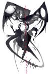  animal_focus black_tail black_wings commission dragon feathered_wings full_body grey_hair highres kamikiririp monster no_humans original solo white_background wings 