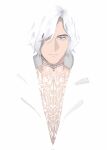  1boy bebepancake closed_mouth devil_may_cry_(series) devil_may_cry_5 full-body_tattoo highres jewelry necklace short_hair simple_background tattoo tooth_necklace v_(devil_may_cry) white_hair 