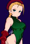  ahoge beret blue_eyes braid cammy_white chibi gauntlets hat leotard simple_background standing street_fighter toastysaintx twin_braids unfinished 