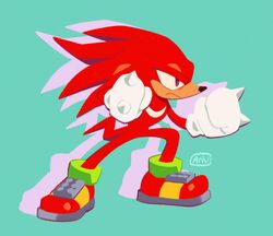  1boy ari_vsart frown furry furry_male gloves highres knuckles_the_echidna male_focus solo sonic_(series) violet_eyes white_gloves 