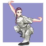  china_dress chinese_clothes dress fighting_stance highres kung_fu martial_arts monk shaolin_monk sketch solo tangzhuang tetsuzankou training 