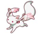 1other :3 animal_ears animal_legs artist_request black_eyes cat_ears closed_mouth colored_sclera crash_fever full_body game_cg gradient_fur jewelry kyubey legs_apart mahou_shoujo_madoka_magica mahou_shoujo_madoka_magica_(anime) no_humans no_nose official_art outline red_eyes red_outline red_sclera saturated solo tachi-e transparent_background white_fur white_tail 