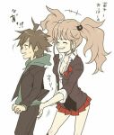 1boy 1girl blonde_hair brown_hair couple dangan_ronpa danganronpa_(series) enoshima_junko female male naegi_makoto