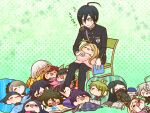  6+boys 6+girls ahoge akamatsu_kaede amami_rantaro android antenna_hair argyle_background barbed_wire bean_bag_chair beanie belt black-framed_eyewear black_belt black_choker black_eyes black_gloves black_hair black_hat black_jacket black_mask black_pants black_sleeves blanket blazer blonde_hair blue_bow blue_bowtie blue_hair blue_shirt blue_sleeves blunt_bangs book book_stack bow bowtie brown-framed_eyewear brown_hair brown_sleeves bug butterfly buttons chabashira_tenko chibi choker closed_eyes closed_mouth coat coat_partially_removed collared_jacket collared_shirt covered_mouth crest crossed_arms danganronpa_(series) danganronpa_v3:_killing_harmony dark-skinned_female dark_skin double-breasted drooling earrings everyone eyelashes facial_hair floral_background floral_print flying_sweatdrops full_body gem_hair_ornament glasses gloves goatee goggles goggles_on_head gokuhara_gonta green_background green_bow green_hair green_hat green_jacket green_pants green_sleeves grey_hair grey_hairband grey_jacket hair_bow hair_ornament hair_over_one_eye hair_ribbon hair_scrunchie hairband harukawa_maki hat high_collar holding holding_book holding_clothes holding_hat holding_wrench horned_hat hoshi_ryoma iruma_miu jacket jewelry k1-b0 lace-trimmed_hairband lace_trim lap_pillow layered_sleeves leather leather_jacket light_blush long_hair long_sleeves lying mask messy_hair momota_kaito mouth_mask multiple_boys multiple_bracelets multiple_girls musical_note musical_note_hair_ornament nervous_smile nervous_sweating no_headwear o-ring o-ring_belt oma_kokichi on_back on_chair on_stomach open_book open_clothes open_jacket pale_skin pants peaked_cap pendant pillow pink_serafuku pink_shirt pink_sleeves pinstripe_jacket pinstripe_pants pinstripe_pattern pinstripe_sleeves pocket polka_dot polka_dot_background purple_coat purple_hair red_scrunchie redhead ribbon round_eyewear saihara_shuichi sailor_collar school_uniform scrunchie serafuku shinguji_korekiyo shirogane_tsumugi shirt short_hair short_sleeves simple_background sitting skirt skirt_set sleeping smile solid_oval_eyes space_print spiky_hair starry_sky_print straight_hair striped_clothes striped_shirt striped_sleeves stud_earrings sweat sweatdrop tojo_kirumi two-sided_coat two-sided_fabric under_covers unmoving_pattern wavy_mouth white_eyes white_hair white_ribbon white_sailor_collar wide_sleeves wrench yellow_eyes yellow_raincoat yellow_sleeves yonaga_angie yumaru_(marumarumaru) yumeno_himiko zipper zipper_pull_tab 
