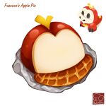  apple_pie artist_logo artist_name character-themed_food character_name food food_focus food_name fuecoco highres no_humans pie pokemon simple_background white_background yuki00yo 