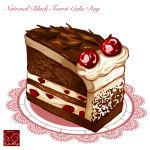  artist_logo cake cake_slice cherry food food_focus food_name fruit highres no_humans original yuki00yo 