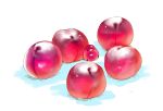 chai_(drawingchisanne) food food-themed_creature food_focus fruit highres no_humans original plum sitting sweets_bird white_background 