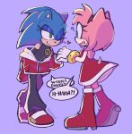 2girls ;) ? amy_rose animal_ears baichuum blush breasts english_text furry furry_female furry_with_furry genderswap genderswap_(mtf) green_eyes heart hedgehog_ears hedgehog_girl hedgehog_tail highres multiple_girls one_eye_closed parted_lips smile sonic_(series) sonic_the_hedgehog tail yuri