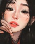  1girl highres looking_at_viewer mole mole_under_eye open_mouth original sam_yang solo 