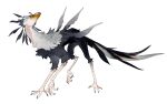  absurdres animal_focus black_eyes claws creature feathers from_side full_body highres no_humans original ou331 simple_background solo tail talons white_background 