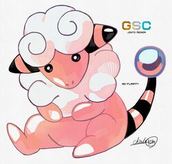  animal_ears animal_hands black_eyes bright_pupils chieda_(mmnmymns2up) closed_mouth flaaffy full_body gem highres looking_at_viewer no_humans pokedex_number pokemon pokemon_(creature) signature sitting solo tail wool 