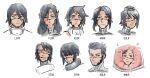  1boy 6+girls absurdres adler_(signalis) android ara_(signalis) armor beret black_hair character_name clenched_teeth commentary elster_(signalis) english_commentary eule_(signalis) facial_mark falke_(signalis) grey_hat hat helmet highres kolibri_(signalis) long_hair looking_afar looking_at_viewer medium_hair multiple_girls mynah_(signalis) omnlet reference_sheet robot_girl short_hair sidelocks signalis simple_background star_(signalis) storch_(signalis) teeth upper_body white_background 