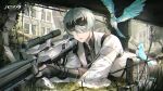  artist_request bag bird birthday goggles goggles_on_head grass gun highres holding holding_gun holding_weapon lying official_art punishing:_gray_raven rifle rock ruins scope sniper_rifle wanshi:_hypnos_(punishing:_gray_raven) wanshi_(punishing:_gray_raven) weapon white_hair window yellow_eyes 