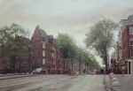  amsterdam apartment building car commentary_request day motor_vehicle motorcycle naohiro_ito netherlands no_humans original painting_(medium) real_world_location road road_sign scenery sign street sunlight traditional_media traffic_light tree watercolor_(medium) 