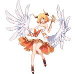  1girl angel_wings ark_order artist_request black_footwear blonde_hair bow bracelet dress dress_bow feathered_wings full_body gold_trim holding holding_wand iris_(ark_order) jewelry looking_at_viewer low_twintails multicolored_eyes official_art orange_bow shoes short_hair sidelocks sleeveless sleeveless_dress solo tachi-e transparent_background twintails violet_eyes wand white_dress white_wings wings yellow_eyes 