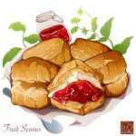  artist_logo artist_name food food_focus food_name fruit highres jam jar no_humans original pastry scone strawberry yuki00yo 