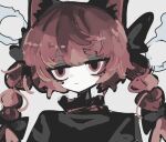  1girl animal_ears bow braid cat_ears extra_ears flaming_skull floating_skull hair_bow kaenbyou_rin nekomata red_eyes redhead rta_(rta_6904) skull solo touhou upper_body white_background 