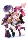 3girls beatmania multiple_girls red_eyes redhead umegiri_ameto umegiri_hifumi umegiri_iroha