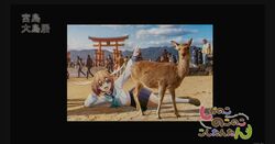  1girl antlers deer real_life_insert real_world_location screencap screenshot shikanoko_noko shikanoko_nokonoko_koshitantan v 