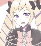  1girl aristocratic_clothes blonde_hair drill_hair elise_(fire_emblem) fire_emblem fire_emblem_fates looking_at_viewer multicolored_hair n_54 open_mouth purple_hair streaked_hair teeth twin_drills upper_teeth_only violet_eyes 