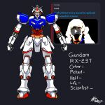  a-pose armor artist_name blue_armor character_name color_guide facing_viewer grey_background gundam half-life_(series) highres hotkoin joints mecha mechanical_parts meme mobile_suit multicolored_armor orange_trim reference_inset robot robot_joints science_fiction signature white_armor yellow_eyes 
