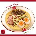  artist_logo bowl egg_(food) food food_focus highres meat no_humans noodles original pork ramen softboiled_egg soup vegetable yuki00yo 