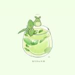  alcohol animal bird chai_(drawingchisanne) cocktail drink food food_focus leaf no_humans original simple_background sweets_bird undersized_animal white_background 