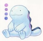  animal_focus black_eyes closed_mouth color_guide colored_pencil_(medium) full_body looking_ahead lowres no_humans nostrils numae_kaeru pokemon pokemon_(creature) quagsire simple_background sitting smile solid_circle_eyes solo traditional_media white_background 