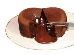  brownie_(food) chocolate chocolate_syrup commentary_request dessert food food_focus fork izumi_keika no_humans original plate realistic simple_background white_background 