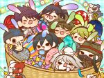  6+boys ahoge amami_rantaro android anger_vein angry animal animal_ear_hairband animal_ear_headwear animal_ears animal_on_head animal_on_lap arm_belt armband armor bandaged_hand bandages beanie bear belt bird bird_on_head black_eyes black_hair black_hairband black_hat black_jacket black_mask black_pants black_sclera blue_background blue_hairband blue_pants blue_shirt blunt_ends blush brooch brown_hair brown_jacket brown_pants buttons chain chain_necklace checkered_clothes checkered_scarf chibi clenched_hand coat coat_partially_removed collared_jacket colored_sclera commentary_request cuffs danganronpa_(series) danganronpa_v3:_killing_harmony double-breasted ear_blush ear_piercing earrings easter easter_egg eating egg facial_hair fake_animal_ears floppy_ears flower food food_on_head furrowed_brow gakuran glasses goatee gokuhara_gonta green_hair green_hat green_jacket green_pants grey_footwear grey_hair grey_hairband grey_jacket grey_scarf hair_between_eyes hairband hand_on_own_chin happy hat high_collar holding holding_animal holding_egg holding_magnifying_glass hoshi_ryoma in_basket insect_cage jacket jewelry k1-b0 lapels layered_sleeves leather leather_jacket long_hair long_sleeves magnifying_glass male_focus mask messy_hair momota_kaito monodam monokid monosuke monotaro_(danganronpa) mouth_mask multiple_boys multiple_piercings necklace nervous nervous_sweating notched_lapels object_on_head oma_kokichi on_head on_lap one_eye_closed open_clothes open_jacket open_mouth pacifier pale_skin pants pauldrons peaked_cap pendant piercing pinstripe_jacket pinstripe_pattern plaid plaid_background pocket pocket_watch pointing pointing_at_another purple_coat purple_hair purple_hairband purple_pants rabbit rabbit_ear_hairband rabbit_ears red_armband robot round_eyewear saihara_shuichi scarf school_uniform shackles sharp_teeth shinguji_korekiyo shirt shoes short_hair shoulder_armor shoulder_spikes simple_background single_sidelock smile solid_oval_eyes space_print spikes spiky_hair starry_sky_print straight_hair striped_clothes striped_pants striped_shirt stud_earrings sweat teeth turn_pale two-sided_coat two-sided_fabric two-tone_pants two-tone_scarf unmoving_pattern utensil_in_mouth v-shaped_eyebrows very_long_hair watch white_belt white_bird white_jacket white_scarf white_shirt white_undershirt yumaru_(marumarumaru) zipper zipper_pull_tab 