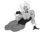  absurdres animal_ears boku_no_hero_academia cuffs eyeshadow gloves handcuffs highres lipstick makeup milka01477 mirko muscular muscular_female pantyhose playboy_bunny rabbit_ears short_hair 