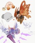  :o angel_wings armor black_eyes black_footwear black_skin blush_stickers butterfly_wings closed_mouth coffee colored_skin commentary_request cup feathered_wings feathers galacta_knight gloves grey_skin harukui highres holding holding_polearm holding_shield holding_weapon horns insect_wings kirby kirby_(series) lance lying meta_knight morpho_knight mug no_humans on_stomach partially_colored pauldrons pink_skin polearm red_footwear red_wings sabaton shadow_kirby shield shoes shoulder_armor simple_background sitting sketch smile solid_oval_eyes sword weapon white_background white_eyes white_gloves white_mask white_wings wings yellow_footwear yellow_horns zero_two_(kirby) 