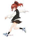  1girl alternate_costume anna_(fire_emblem) fire_emblem fire_emblem_engage full_body high_ponytail highres midori_no_baku red_eyes redhead shoes skirt sneakers solo 