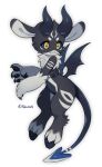  1other :3 animal_ears bald black_claws black_horns black_skin black_wings blue_sclera blue_tail claws closed_mouth colored_sclera colored_skin completely_nude deer_ears demon_tail demon_wings digitigrade fangs full_body furry gradient_tail hands_up hooves horizontal_pupils horns light_smile looking_ahead low_wings mini_wings multicolored_skin neck_fur no_genitals nude open_hands original other_focus outline sibin simple_background solo tail turning_head twitter_username two-tone_skin white_background white_skin wings yellow_eyes 