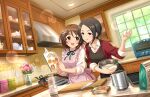  aihara_yukino brown_eyes brown_hair dress idolmaster_cinderella_girls_starlight_stage long_hair smile wink 