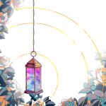  chain fengtian_(artist) flower highres lantern no_humans rose saibou_shinkyoku tagme white_background white_flower white_rose 