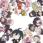  &gt;_&lt; 30en_(esx5g) 6+boys 6+girls :&lt; ;&lt; ahoge akamatsu_kaede amami_rantaro androgynous android antenna_hair backpack bad_id bad_twitter_id bag bandaged_hand bandages beanie belt bird black_dress black_gloves black_hair black_hairband black_hat black_jacket black_mask black_sailor_collar black_scarf black_skirt black_sleeves blazer blonde_hair blue_bow blue_butterfly blue_eyes blue_hair blue_scarf blue_serafuku blue_shirt blue_skirt blue_sleeves blunt_ends blush_stickers bow bowtie brown-framed_eyewear brown_hair brown_jacket brown_pants brown_sleeves bug butterfly butterfly_on_hand buttons candy_stick chabashira_tenko chain chibi closed_eyes closed_mouth coat collared_jacket collared_shirt commentary_request confetti controller covered_mouth cowboy_shot cropped_torso danganronpa_(series) danganronpa_v3:_killing_harmony dark-skinned_female dark-skinned_male dark_skin double-breasted dove dress ear_piercing everyone eyelashes facial_hair fingerless_gloves flat_color flower food_in_mouth frilled_hairband frilled_sleeves frills frown full_body gakuran glasses gloves goatee goggles goggles_on_head gokuhara_gonta green_bow green_eyes green_hair green_hat green_jacket green_necktie green_sleeves grey_jacket hair_between_eyes hair_bow hair_ornament hair_over_one_eye hair_scrunchie hairband half-closed_eye hand_on_own_chin hand_on_own_hip hands_on_own_chin harukawa_maki hat high_collar highres holding holding_remote_control horned_hat hoshi_ryoma insect_cage iruma_miu jacket jewelry k1-b0 layered_sleeves leather leather_jacket long_hair long_sleeves low_twintails maid_headdress mask messy_hair miniskirt mole mole_under_eye mole_under_mouth momota_kaito monodam monokid monophanie monosuke monotaro_(danganronpa) mouth_mask multicolored_buttons multiple_belts multiple_boys multiple_girls musical_note musical_note_hair_ornament necktie o-ring o-ring_belt oma_kokichi one_eye_closed open_mouth orange_bow orange_bowtie orange_necktie outstretched_arms outstretched_hand pacifier pants peaked_cap pendant piercing pink_flower pink_serafuku pink_shirt pink_skirt pink_sleeves pink_vest plaid plaid_scarf playing_guitar pleated_skirt pocket pointing purple_coat purple_hair purple_hairband purple_necktie purple_skirt purple_sleeves red_scrunchie red_shirt red_sleeves redhead remote_control round_eyewear saihara_shuichi sailor_collar scarf school_uniform scrunchie serafuku shinguji_korekiyo shirogane_tsumugi shirt short_hair simple_background simple_bird skirt skirt_set sleeveless sleeveless_dress smile socks spiky_hair squeans straight_hair sweatdrop thigh_belt thigh_strap tojo_kirumi twintails upside-down v-neck v-shaped_eyebrows vest violet_eyes white_background white_bag white_bow white_bowtie white_hair white_jacket white_sailor_collar white_shirt white_socks white_undershirt witch_hat yellow_raincoat yellow_sleeves yonaga_angie yumeno_himiko zipper zipper_pull_tab 