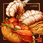  artist_logo bread food food_focus food_name highres lettuce lobster no_humans original seafood yuki00yo 