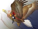  animal bird eagle heart highres oversized_animal plankto_x redhead umineko_no_naku_koro_ni ushiromiya_ange 