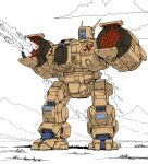  battletech choujikuu_yousai_macross clouds darkton-artemis destroid energy_cannon english_commentary firing hatch highres light machinery macross mecha missile missile_pod no_humans original phalanx_(destroid) redesign robot robotech science_fiction signature smoke u.n._spacy walker_(robot) 