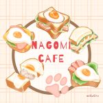 artist_name bread cat egg_(food) food food_focus fried_egg highres lettuce meat mikahiro_food no_humans original sandwich 