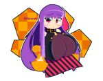  1girl animated animated_gif black_choker blinking blush breasts choker fate/extra fate/grand_order fate_(series) heart kerocolaa large_breasts mechanical_arms passionlip_(fate) pixel_art purple_hair red_eyes signature 