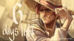  1boy artist_name closed_mouth commentary english_commentary english_text eriochromatic facial_hair hat male_focus one_piece one_piece_(live_action) redhead scar scar_across_eye scar_on_face shanks_(one_piece) short_hair solo straw_hat 